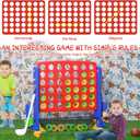 Giant 4 in A Row Game, Height Adjust Jumbo Yard Game Set for Kids & Adults with Mesh Catching Bag, Golf, Basketball Hoop & Ring Toss, 4-to-Score Connect Games for Indoor/Outdoor Fun