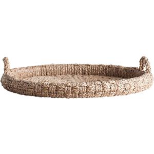 Creative Co-Op Round Braided Bankuan Tray with Handles (Natural)