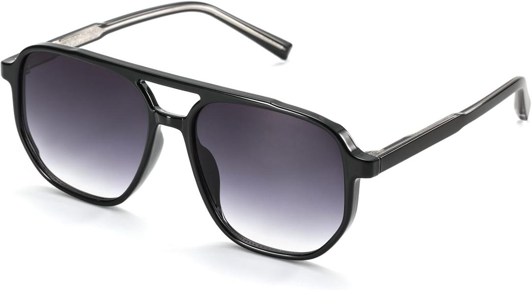 Retro Aviator Sunglasses for Women & Men Lightweight Square Shade UV400 Protection Unisex Sun Glasses Frame