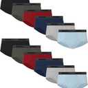 Hanes Men's Underwear Briefs, Cotton Mid Rise Briefs, Covered Waistband, Moisture Wicking, Multi-pack (Medium, Black/Blue/Green/Red - 12 Pack)