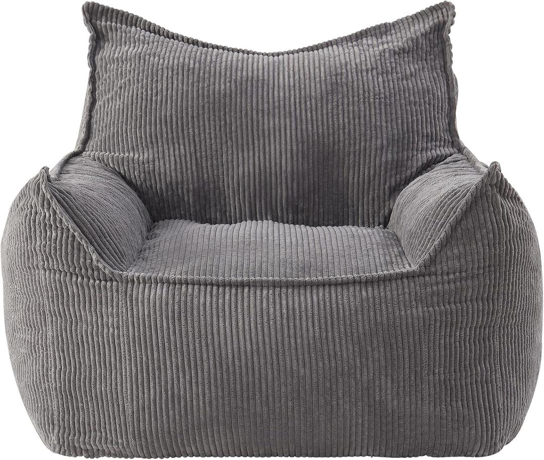 EBENCHICO Giant Bean Bag Chair Sofa for Adults Teens, Comfy Corduroy Large Bean Bag Chairs with Armrests for Bedroom Living Room, Adult BeanBag Lazy Sofa Couch Chairs with Filler Included, 39.3" x 35" x 32.6"