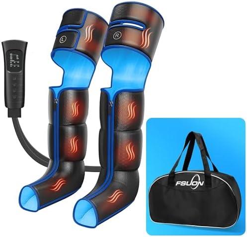 FSUON Leg Massager for Circulation and Pain Relief FSA HSA Eligible, Air Compression Massager with 3 Level Heat, 6 Modes, 3 Intensities