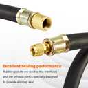 Upgraded 1/2" Diameter Hvac Vacuum Hose, 1/2" to 1/4" Fittings High-Flow Refrigerant Hose Faster HVAC Evacuation and Recovery, 6 Feet Black