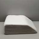 Bedluxe Leg Pillow, 8inch Leg Elevating Pillow for After Surgery, Blood Circulation, Leg Wedge Pillow for Side Sleeping, Leg Rest for Swelling, Cooling Gel Memory Foam Top, White/ Grey