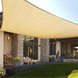 LOVE STORY Sun Shade Sail 8/10/12/13/14/16/20 Sand Rectangle Canopy Shades for Outdoor Patio Shading, UV Block Sunshade Cover, 10' x 13' Sand (We Make Custom Size)