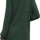 Poetsky Long Shirts for Women to Wear with Leggings Long Sleeve Tunic Tops Loose Fit Dressy Tunic Sweaters with Pockets S-3XL (Green, M)