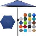 Blissun 7.5 ft Patio Umbrella, Yard Umbrella, Outdoor Market Umbrella with Push Button Tilt Crank (Navy Blue)