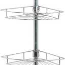 Zenna Home Tension Pole Shower Caddy, Adjustable Corner Shower Storage System with 4 Baskets and Built in Towel Bar, Rust-Resistant Bathroom Organization Solution, 60 to 97 Inch, Chrome