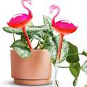 Self-Watering Glass Globes 2PCS Flamingo Gradient Hot Pink 10" Long Hand Blown Bulbs Pot Plant Waterer Home Indoor Outdoor Garden Patio Hanging Flower Spike Decorative Automatic Irrigation System