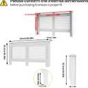 High Radiator Cover Wood Cabinet: 36 Inch Height White Large Heater Covers Horizontal Slat Modern Tall Radiators Shelf Thicken MDF Wooden Bedroom Hallway Home Furniture for Living Room