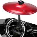 Facmogu Car Crash Cymbal Air Vent, Mini Drum Crash Cymbal for Car, Crisp Metallic Sound Make Driving More Fun for Music Lover, Compact Car Accessory Fit for Most Vehicles, Easy To Installation - Red