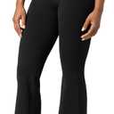 Colorfulkoala Women's Dreamlux Workout Flare Leggings High Waisted Wide Leg Bootcut Yoga Pants 29.5" / 31.5" Inseam (Large, Black)