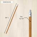 Commercial Products 54-inch Replacement Wood Broom Handle with Threaded Metal Tip and Lacquered for Floor Cleaning Sweeping in Home and Office (Pack of 2)
