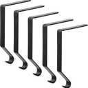 Sunshane Christmas Stocking Holders Metal Mantel Stocking Hanger Hooks Fireplace Hang Grips for Christmas Party Decorations (Black, 5)
