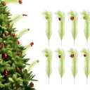 15.7 Inch Christmas Tree Topper - 24 Pcs Green and Red Tree Picks with Decorative Balls - Whimsical Xmas Decor for Holiday Party & Home Decor