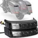 Saddlebag Housing Tail Run Brake Turn Light Lamp LED Len for Touring Street Road Glide CVO Electra Glide Ultra Classic Ultra Limited CVO 2014-2022 (Black Smoke)