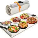 Portable Food Warmers: Roll Up Silicone Heating Mat for Food - Foldable Electric Warming Tray Party Essentials Hot Plate Keep Food Warm Heating Trays for Parties Buffet Serving Food (M)