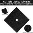 JarThenaAMCS 30Pcs Black Glitter Cardstock DIY Graduation Cap Decoration Kits Construction Paper for Grad Caps with Glue Points for Congrats Grad Party Favors Supplies