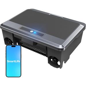 (2026 Upgrade) WAVIO Solar Powered Robotic Pool Skimmer Surface Cleaner with APP Support Dual Charging Options Smart Obstacle Avoidance 24/7 Continuous Cleaning Ideal for Above Ground Pool Gray