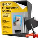 Strong Self-Stick Adhesive Magnetic Sheets 10 Pcs (8x10"/20x25cm)  Customizable Magnetic Paper for Photo, Magnet Stickers, Labels, Crafts; for Fridge, Lockers, Whiteboards, Office, Projects