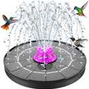 Solar Bird Bath Fountain Pump, 2025 Upgrade 4W Solar Powered Water Pump, Outdoor Water Fountain with 8 Nozzles, Hummingbirds, Garden, Patio, Pool, Pond, Hot Pink