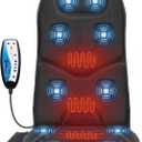 COMFIER Massage Seat Cushion with Heat - 10 Vibration Motors, Back Massager for Chair, Vibration Massage Only, Not Shiatsu/Rolling,Massage Chair Pad for Back
