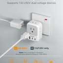 US to India Plug Adapter 2 Pack, TESSAN Type D Travel Adapter with 4 Outlets 3 USB (2 USB-C), Power Adaptor for US to India Nepal Maldives Pakistan Bangladesh Sri Lanka Bhutan Yemen