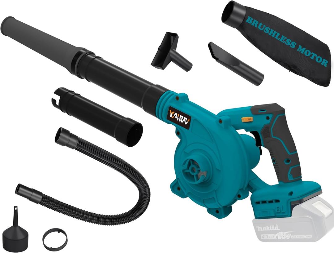 Cordless Leaf Blower for Makita 18V Battery,Electric Jobsite Air Blower with Brushless Motor,6 Variable Speed Up to 180MPH,2-in-1 Handle Electric Blower and Vacuum Cleaner(Battery Not Included)
