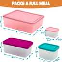 Bentology Snack Buddies - Mini Bento Snack Lunch Box w 4 Portion Control Meal Containers and Lids - BPA, PVC Free, Food Safe  On-the-Go lunchbox - Pink (1 Count)