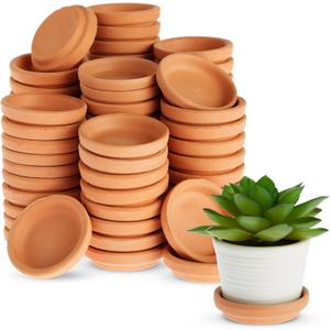 OKUNA 2 Inch Terracotta Plant Saucer Pots Tray - 20 pcs Mini Planter Saucers for Indoor & Outdoor Plants, Small Clay Trays Perfect for 1 Inch 1.5Inch Flower Pot