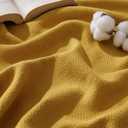 Bedsure 100% Cotton Blanket King Size for Bed - Breathable and Lightweight, Soft Cozy Textured Herringbone Woven Blanket for Summer, Yellow, 108x90 inches