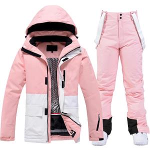 WOWULOVELY Women's Winter Skisuit Waterproof Windproof Ski Jacket and Pants Insulated Snowsuit Snowboarding Coat (Large)