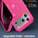 2 x Magnetic for iPhone 17 Pro Case,[Anti-Slip][Compatible with MagSafe][Military Grade Drop Protection] Shockproof Protective Translucent Matte Phone Case for iPhone 17 Pro Case,Hot Pink