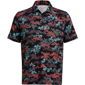 Under Armour Playoff 3.0 Print Mens Golf Polo - Black/Hydro/XL