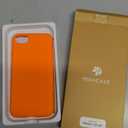 Miracase Ultra Slim Designed for iPhone SE 2022/ SE 2020/iPhone 7/iPhone 8 Case with Screen Protector, Multi-Color Silicone Shockproof Phone Case(Orange)