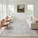 Kuden 8x10 Large Area Rug, Washable Living Room Rug, Vintage, Non-Slip