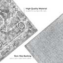 Machine Washable Rug 2'6'' x 8' Vintage Design Area Rugs with Non Slip Rugs for Living Room Bedroom Carpet Stain Resistant, Home Decor Office Boho Rug, Grey