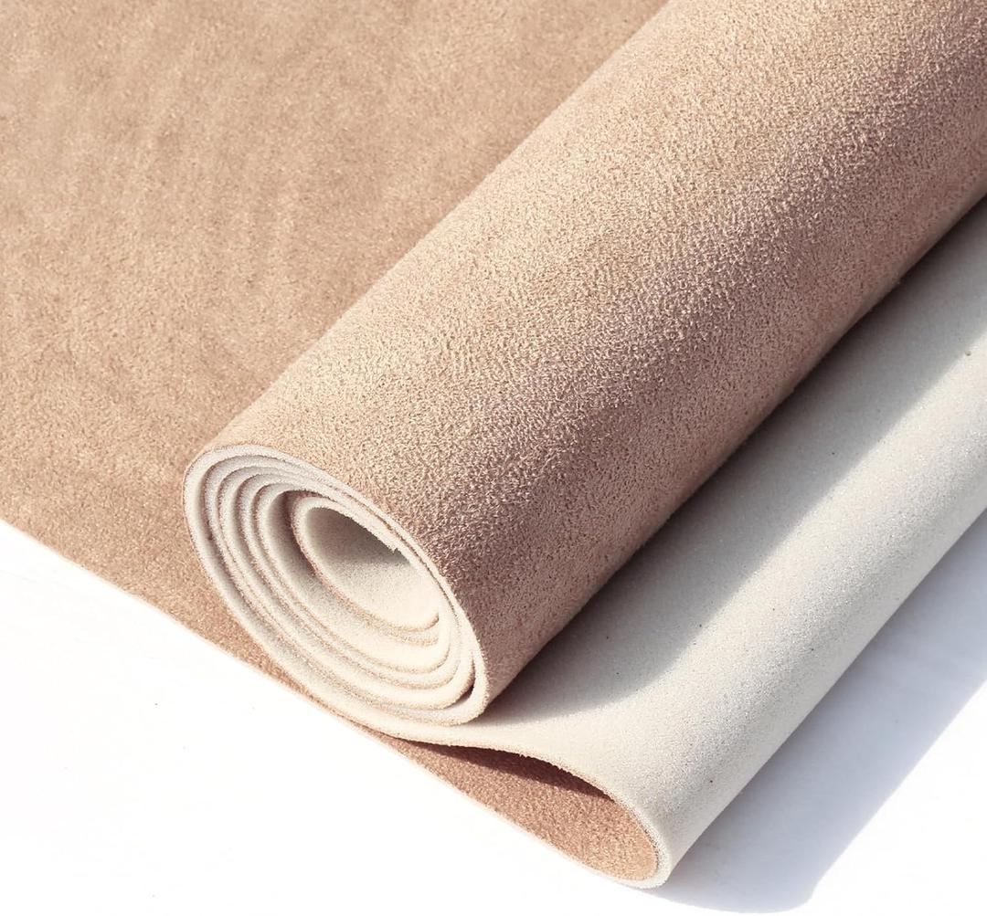 Suede Auto Headliner Fabric 36" L  60" W with Foam Backing - Beige Interior Replacement Material for Car/Truck/SUV/RV Roof, Tube Packaging - Home Repair/DIY Headliner Material