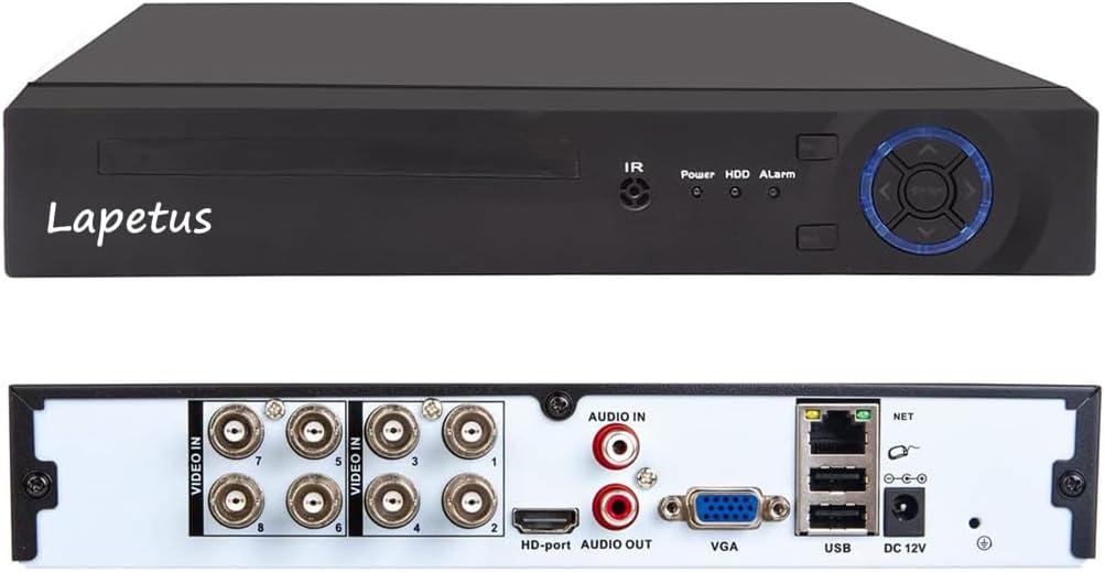 8CH 1080N Hybrid 5-in-1 AHD DVR (1080P NVR+1080N AHD+960H Analog+TVI+CVI) Standalone DVR CCTV Surveillance Security System Video Recorder Motion Detection HDD & Cameras not Included