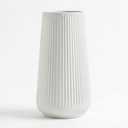 White Ceramic Vase, 8 Inch Flower Vases for Pampas Grass and Dried Flowers, Modern Vase for Living Room Table, Kitchen Shelf, Wedding Centerpiece Decor