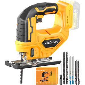 Jig saw compatible with Dewalt 20V Battery (Battery not Included) Cordless Jigsaw with LED Work Light, 0- 45 Bevel Cuts, 3 Orbital Settings for Straight/Curve/Bevel/Circle Cutting