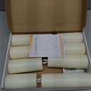 Flameless Waterproof 2.2" x4" 4" 5" 5" 6" 6" 7" 7" Pillar Candles with Remote Control and Timer, LED Battery Operated Plastic Ivory Pack of 8 Outdoor Flickering Warm Light