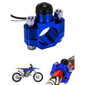 JFG RACING CNC Dirt Bike Engine Stop Start Kill Switch Button CNC with Mounting Backplate Universal for YZ YZF WR TW TTR 125 150 200 250 350 450 660 - Blue