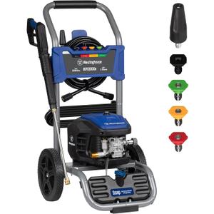 Westinghouse WPX3000e Electric Pressure Washer, 3000 Max PSI and 1.76 Max GPM, Induction Motor, Onboard Soap Tank, Spray Gun and Wand, 5 Nozzle Set, for Cars/Fences/Driveways/Homes/Patios/Furniture