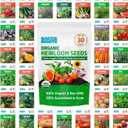 Back to the Roots Heirloom Organic, Non-GMO & USA Grown Seeds, 30ct Herb, Fruit, Flowers, and Veggies, Assortment May Vary, Guaranteed to Grow