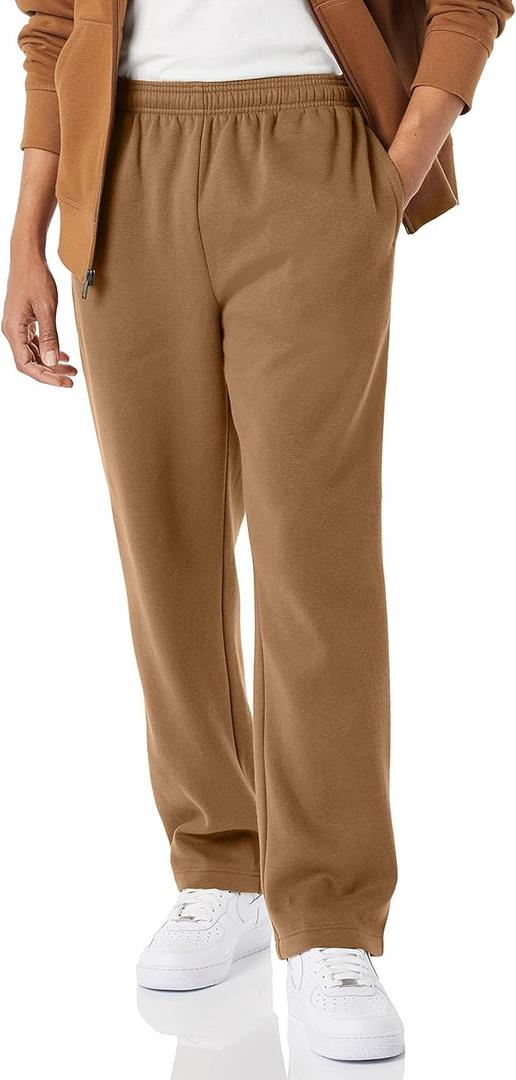 Men's Relaxed Straight Leg Fleece Open Bottom Sweatpant, Size XL