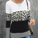 NEYOUQE Womens Color Block Waffle Loose Long Sleeve T Shirts Casual Comfy Tops Tee Shirt Women's Tunics (XXL)