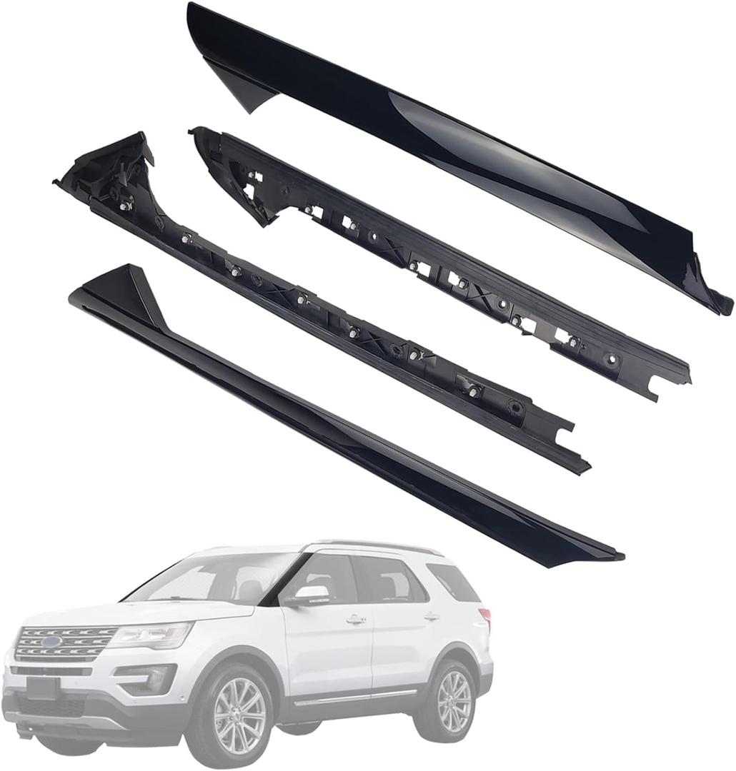 Explorer Windshield A-Pillar Molding Trim Outer&Inner Set for 2011-2019 Ford Explorer Left&Right, Replaces 926-450 926-451, Window Trim Moulding BB5Z7803145AA BB5Z7803144AA BB5Z7803137AA BB5Z7803136AA