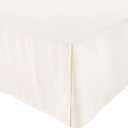 Amazon Basics Lightweight Pleated Bed Skirt, Full, Off White, Solid