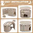 OurWarm Cat House for Indoor Cats, Large Felt Cat Bed with Cover, Cozy Cats Hideaway with Play Bell Compartment, Durable Indoor Hideaway Holds up to 14 lbs, Suitable for All Seasons